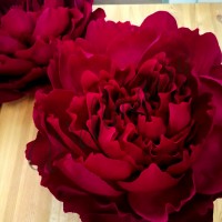 Бумажный цветок для оформления "Бордовый пион"